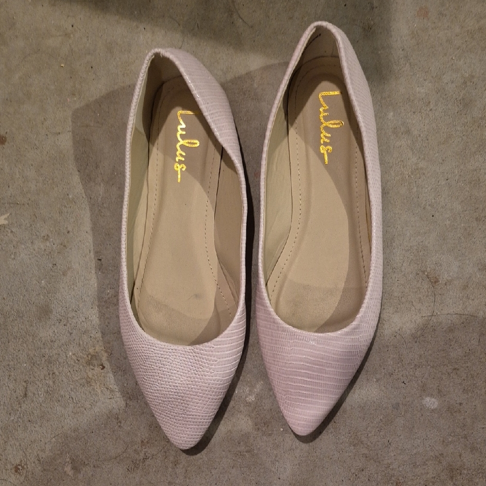 Lulu's Light Pink Textured Flats Sz 9